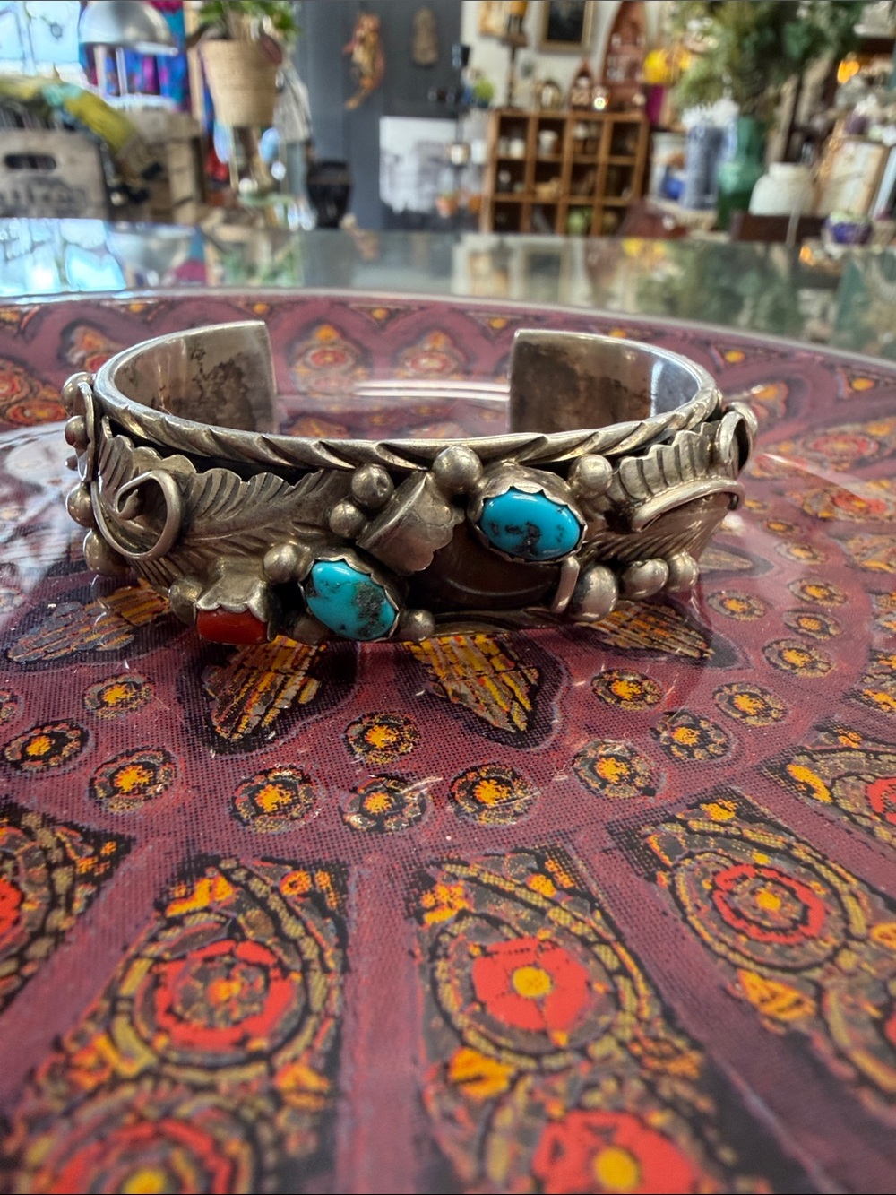 Stanford Yazzie (early 90’s) Sterling Silver Turquoise Cuff Bracelet